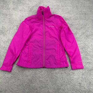 Columbia Windbreaker Women XS Pink Switchback Rain Jacket Hooded Packable Omni